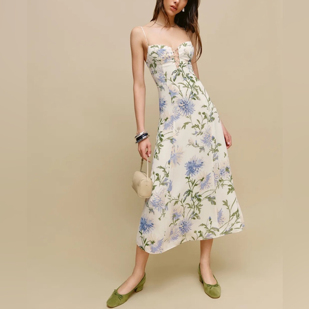 Reformation Emely Dress In Serenity, new without tags, never worn. - Picture 2 of 6